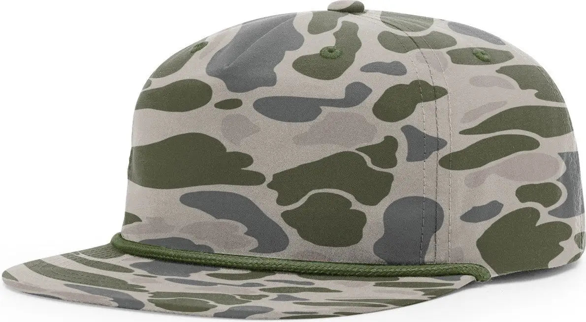 Richardson 256p Printed Umpqua Gramps Cap - Marsh Duck Camo w Olive Rope - w / Osfm