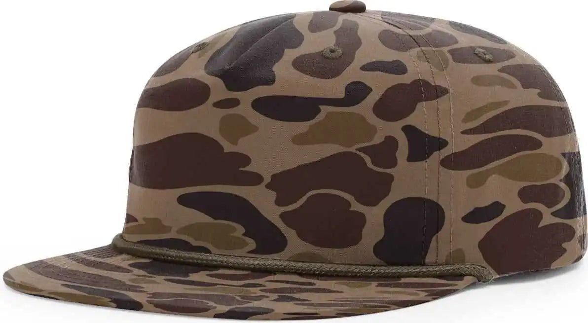 Richardson 256p Umpqua Printed Snapback Caps Bark Duck Camo Brown Rope / Osfm