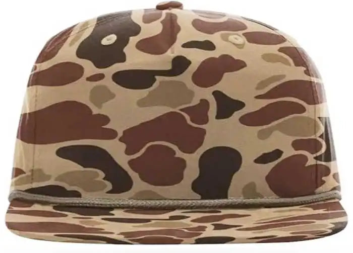 Richardson 256p Umpqua Printed Snapback Caps Bark Duck Camo Brown Rope / Osfm