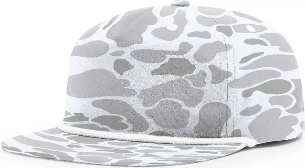 Richardson 256p Umpqua Printed Snapback Caps Blizzard Duck Camo White Rope / Osfm