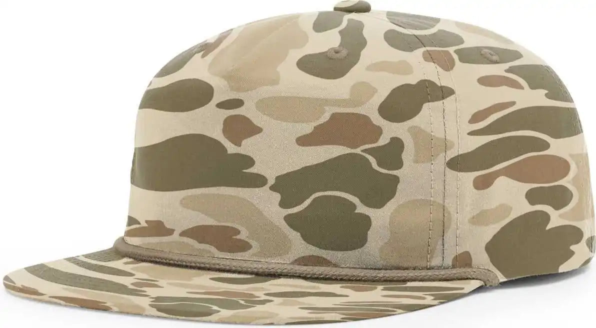 Richardson 256p Umpqua Printed Snapback Caps Harvest Duck Camo Light Brown Rope / Osfm