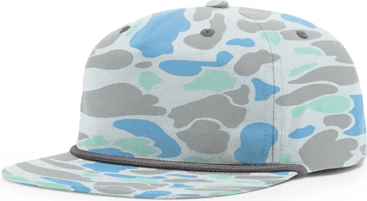 Richardson 256p Umpqua Printed Snapback Caps Saltwater Duck Camo Charcoal Rope Dark Gray / Osfm