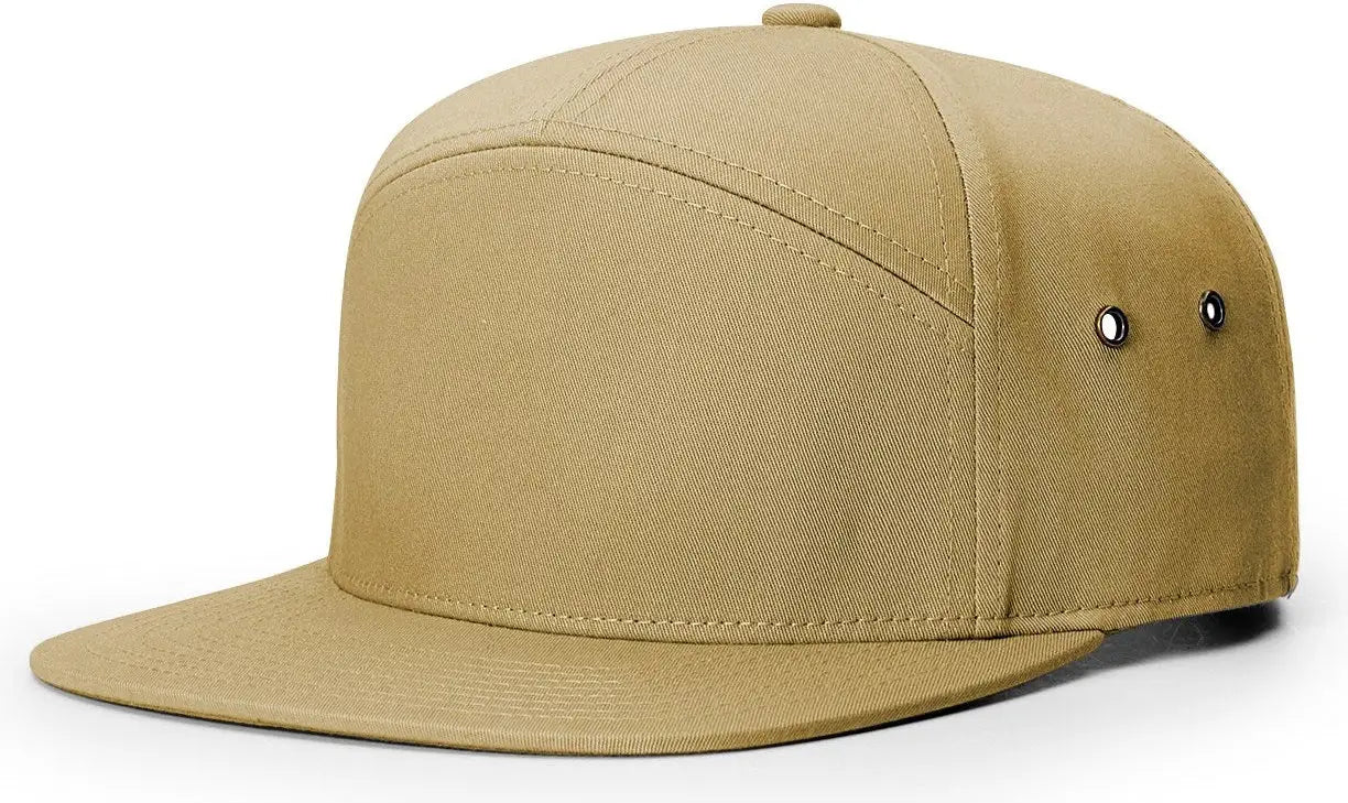 Richardson 257 7 Panel Twill Strapback Cap - Biscuit