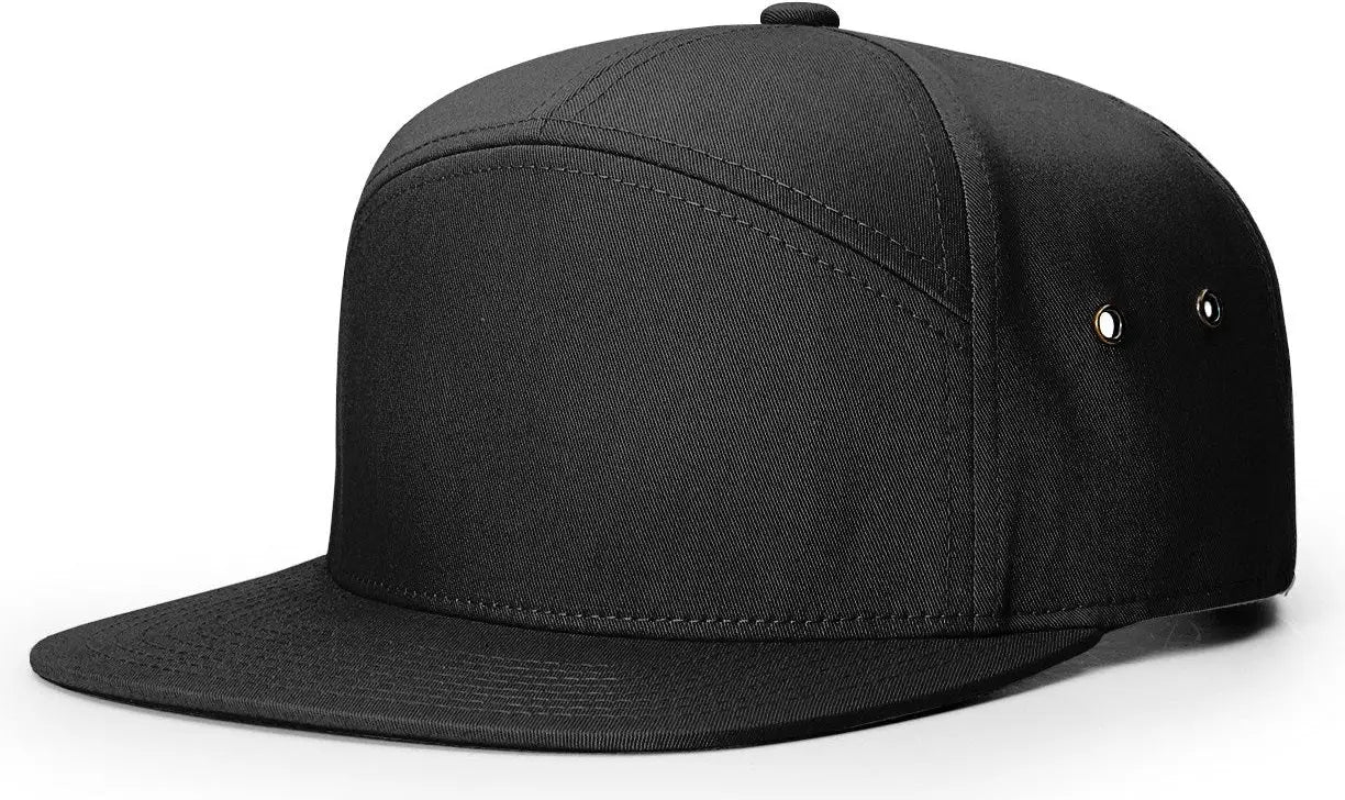 Richardson 257 7 Panel Twill Strapback Cap - Black