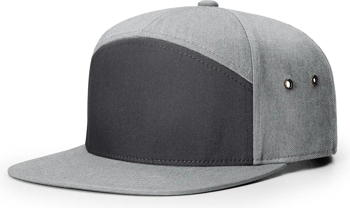 Richardson 257 7 Panel Twill Strapback Cap - Charcoal Heather Gray - Dark / Osfm
