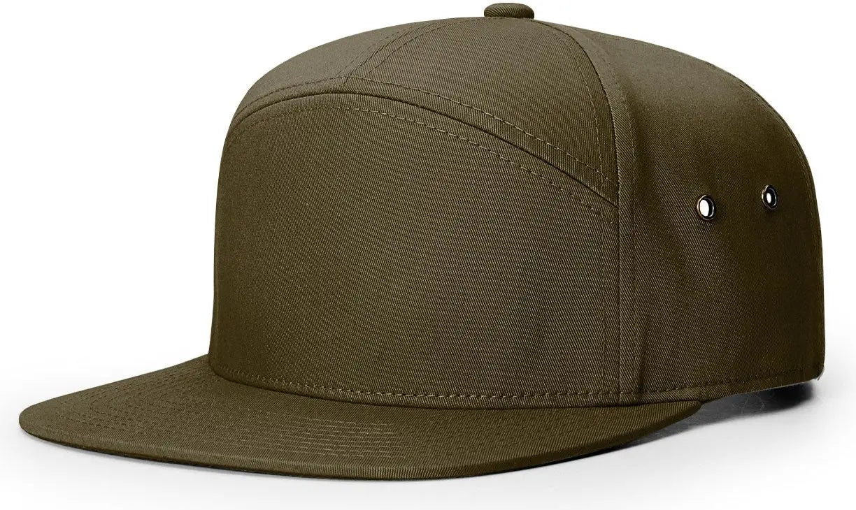 Richardson 257 7 Panel Twill Strapback Cap - Dark Loden - Osfm