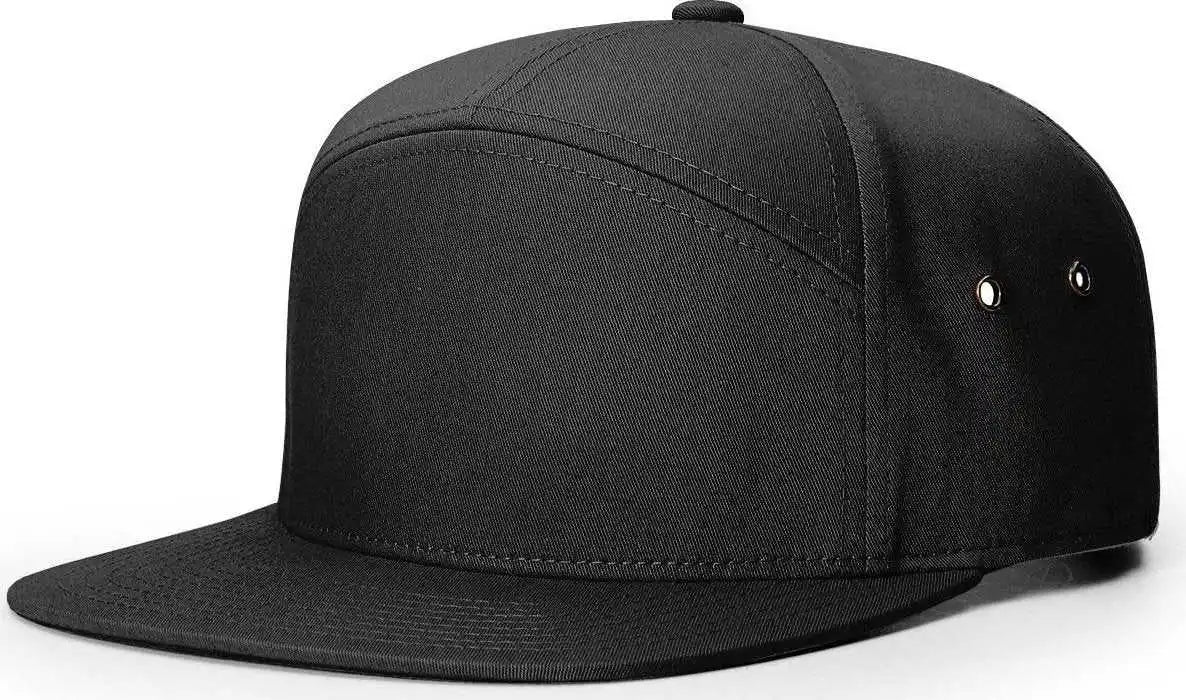 Richardson 257 7 Panel Twill Strapback Caps Black / Osfm
