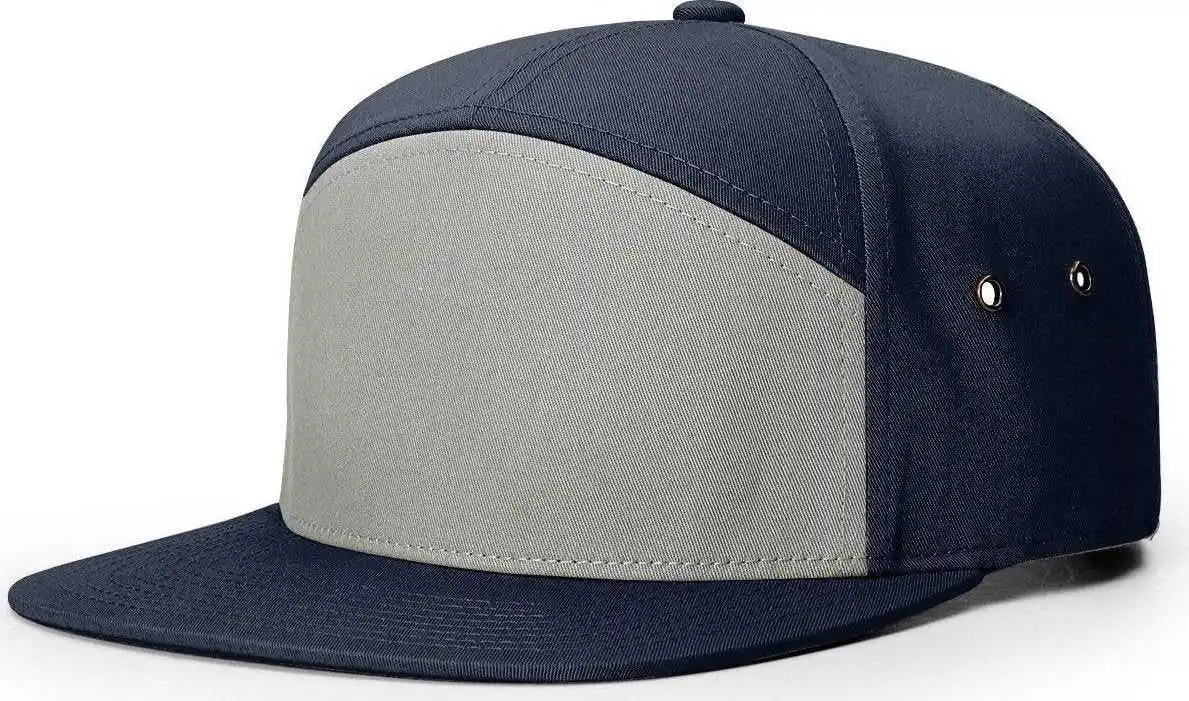 Richardson 257 7 Panel Twill Strapback Caps - Pigeon Navy - Osfm