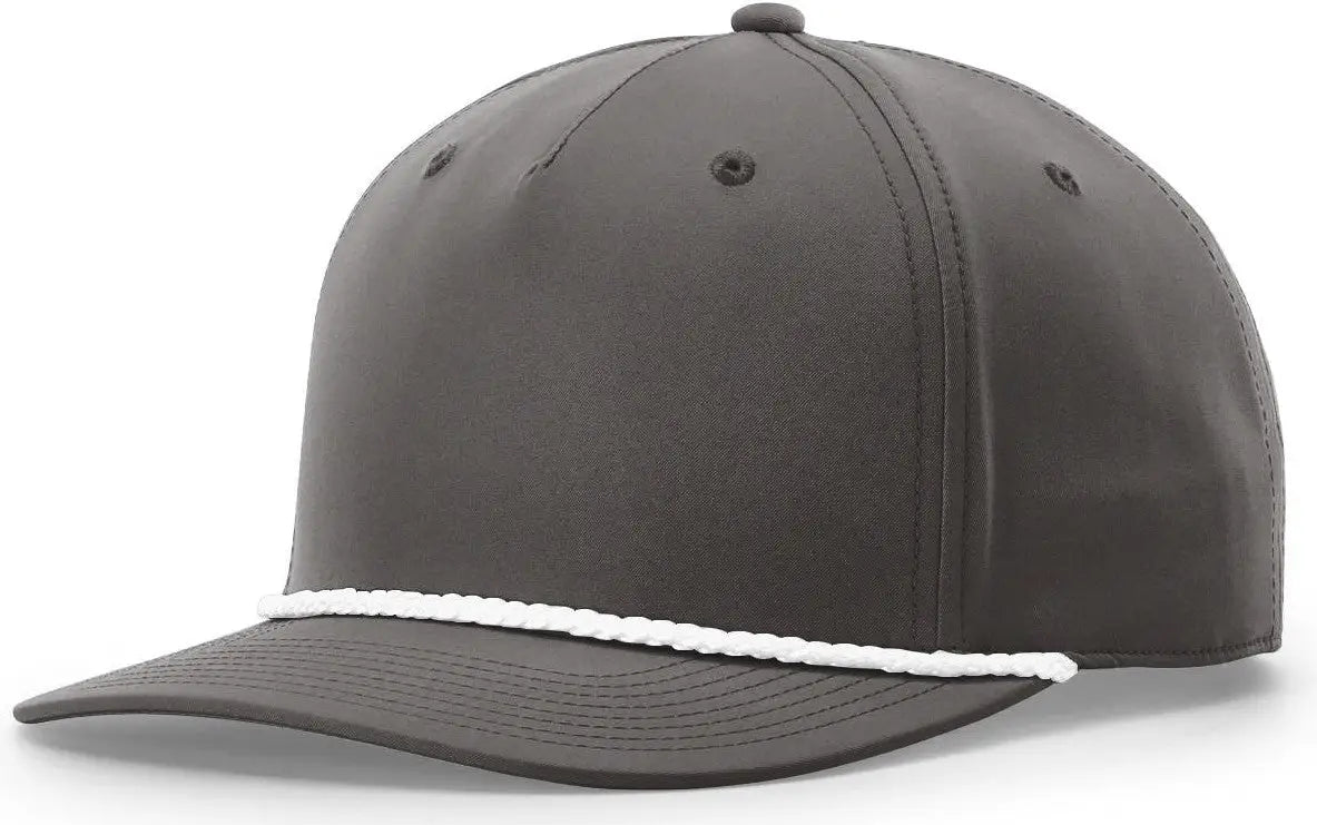 Richardson 258 5 Panel Classic Rope Cap - Dark Gray-white - Osfm