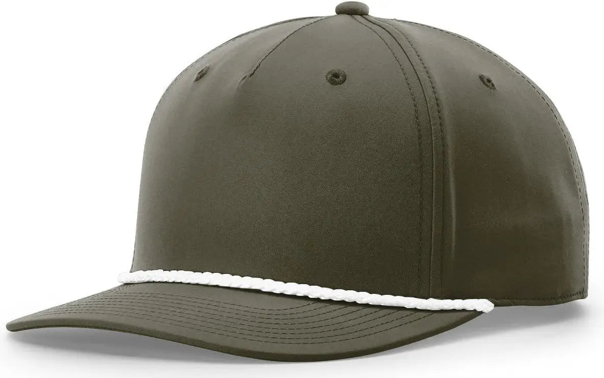Richardson 258 5 Panel Classic Rope Cap - Dark Olive-white - Osfm