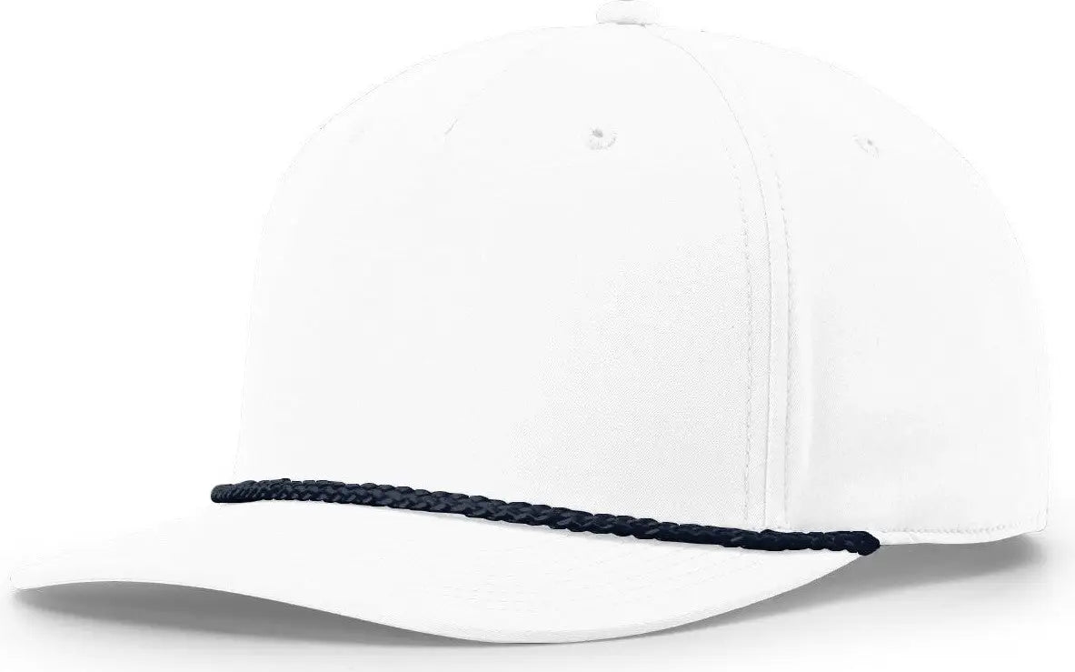 Richardson 258 5 Panel Classic Rope Cap - White-navy - Osfm