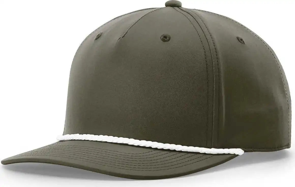 Richardson 258 Braided Performance Caps Dark Olive Green White / Osfm