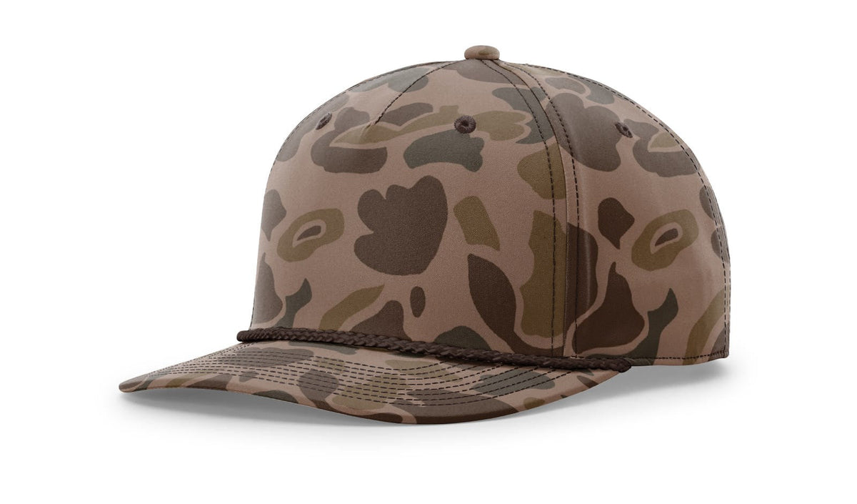 Richardson 258p Printed 5 Panel Classic Rope Cap - Camo-brown