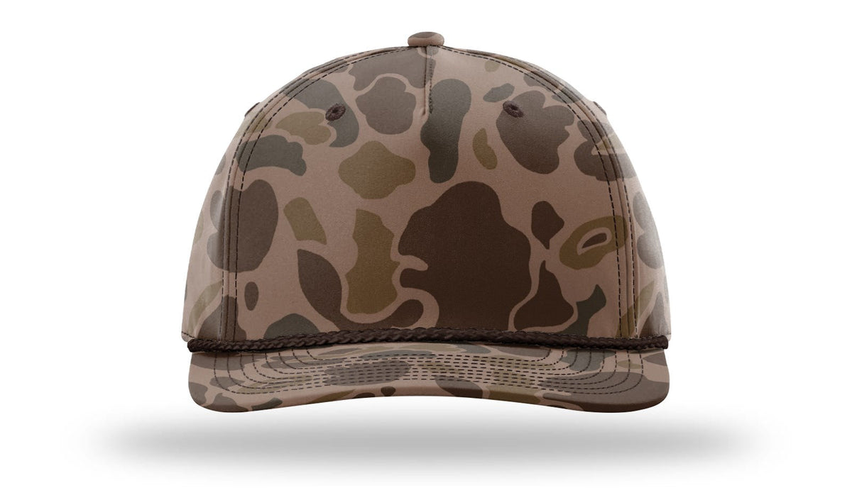 Richardson 258p Printed 5 Panel Classic Rope Cap - Camo-brown