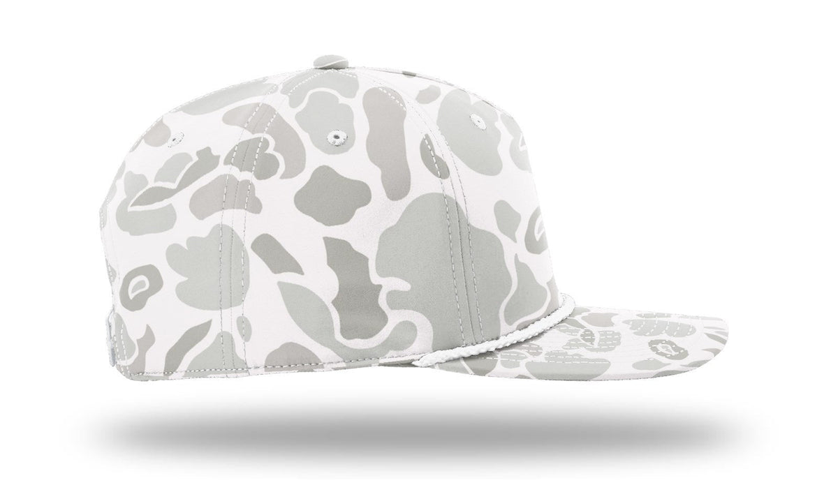 Richardson 258p Printed 5 Panel Classic Rope Cap - Camo-white