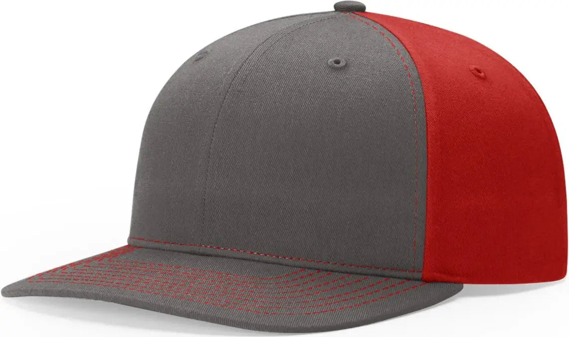 Richardson 312 Solid Twill Trucker Cap - Charcoal Red