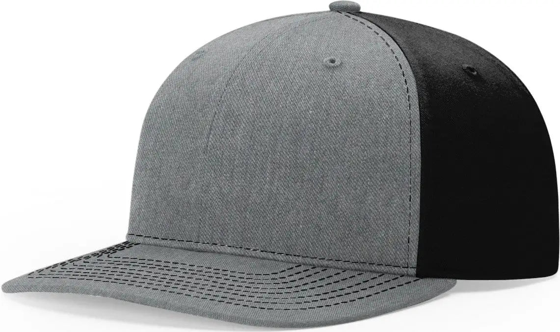 Richardson 312 Solid Twill Trucker Cap - Heather Gray Black