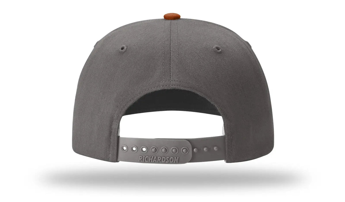 Richardson 312 Solid Twill Trucker Cap - Heather Gray Charcoal Dark Ora - Osfm