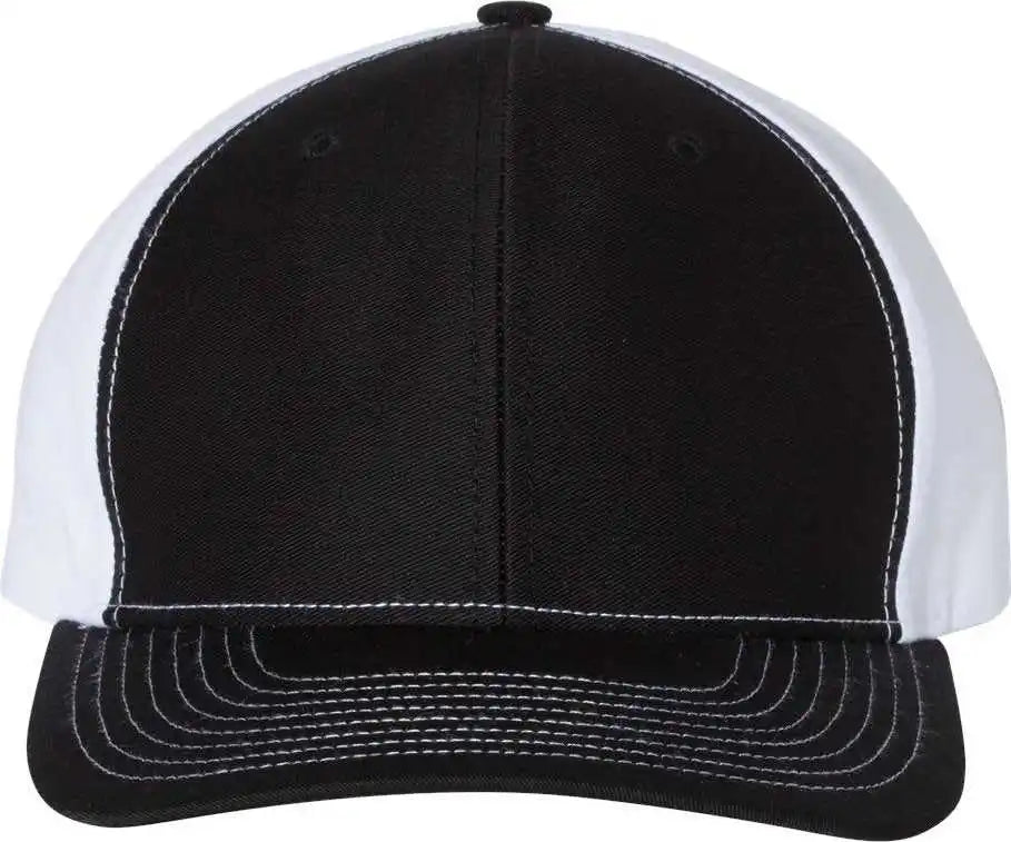 Richardson 312 Twill Back Trucker Caps Black White / Osfm