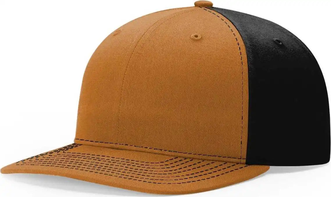 Richardson 312 Twill Back Trucker Caps - Caramel Black - Tan / Osfm