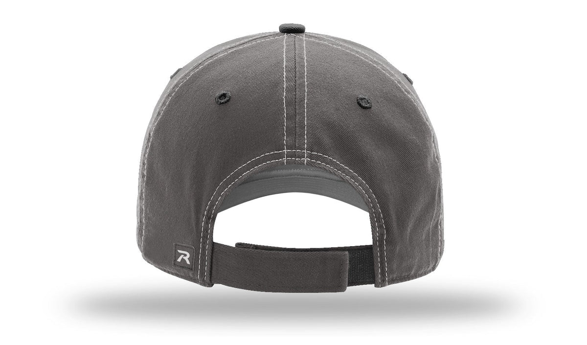 Richardson 322 Washed Chino Charcoal Caps - White Black - Osfm
