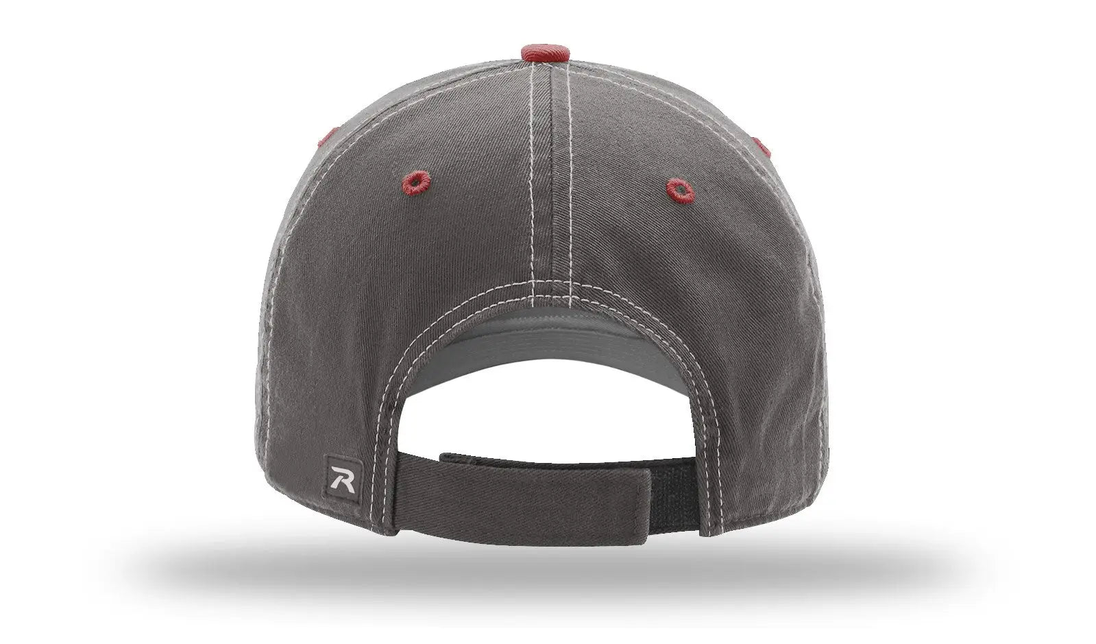Richardson 322 Washed Chino Charcoal Caps - White Cardinal