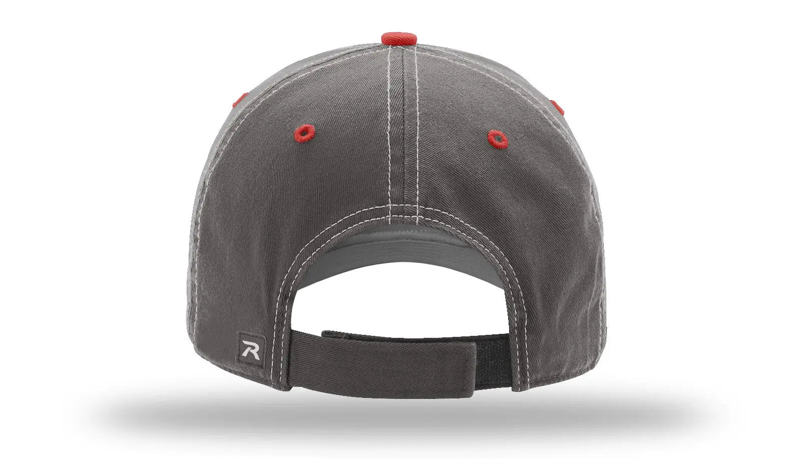 Richardson 322 Washed Chino Charcoal Caps - White Red - Osfm