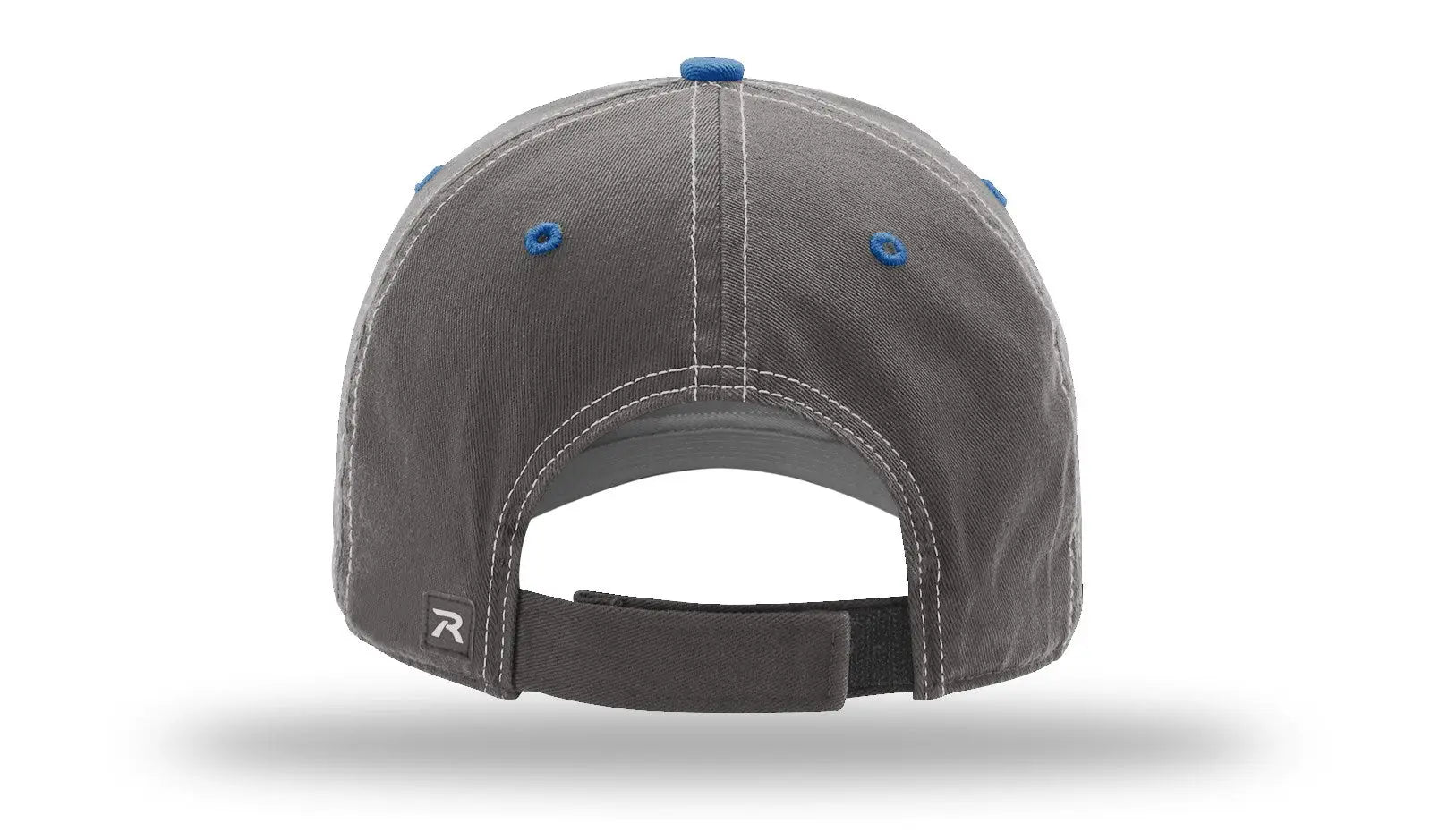 Richardson 322 Washed Chino Charcoal Caps - White Royal