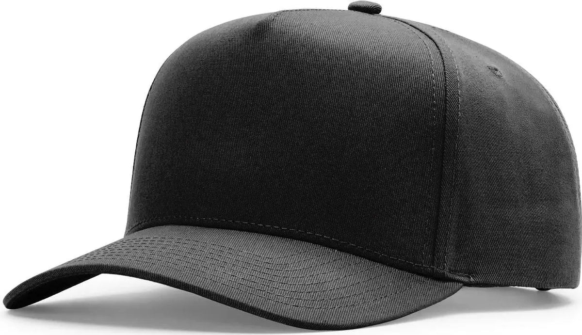 Richardson 323fpc Full Fabric Five Panel Champ Cap - Black - Osfm