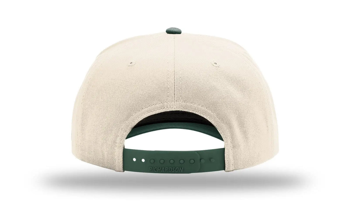Richardson 323fpc Full Fabric Five Panel Champ Cap - Cream Dark Green - Forest / Osfm