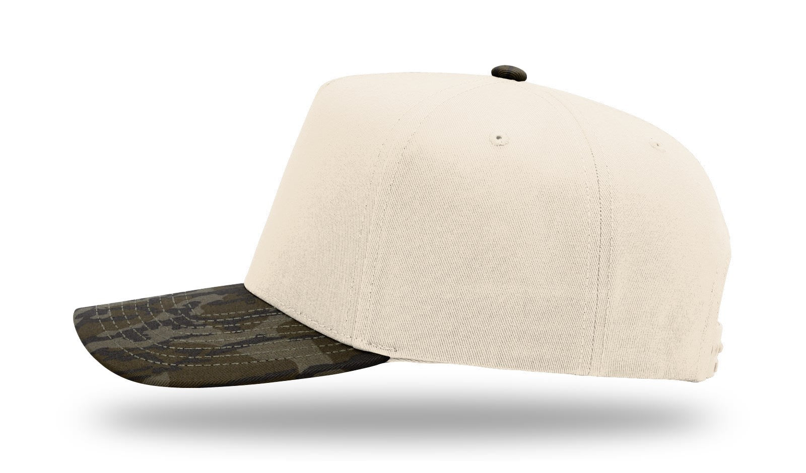 Richardson 323fpc Full Fabric Five Panel Champ Cap - Cream Mossy Oak Bottomland