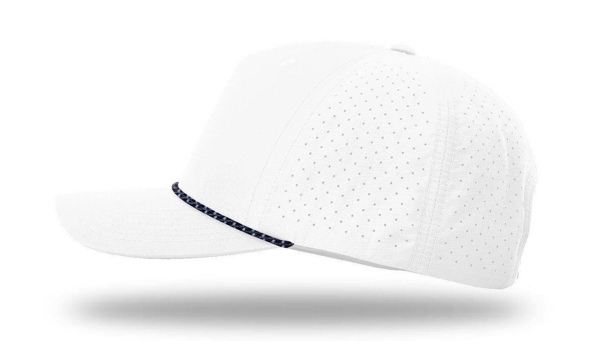 Richardson 355 Laser Perf Performance Rope Cap - White Navy-gray