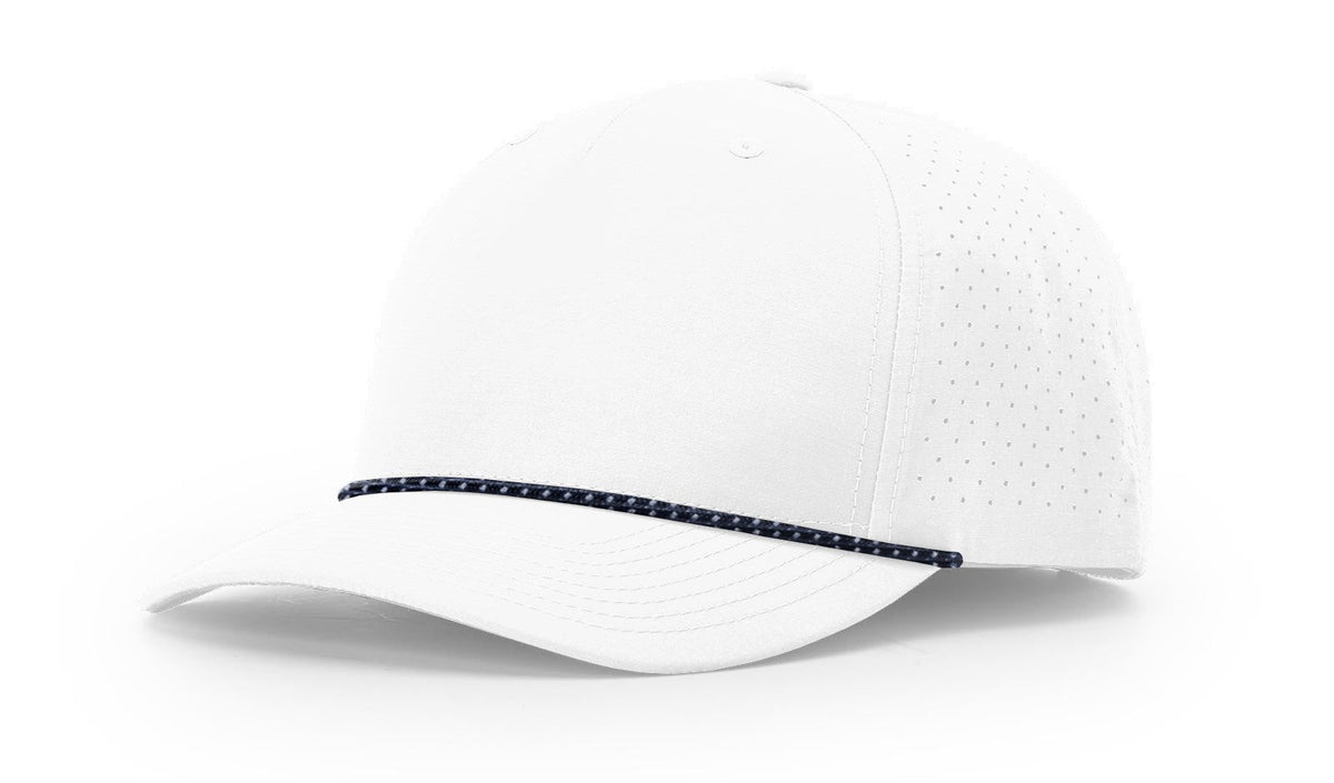 Richardson 355 Laser Perf Performance Rope Cap - White Navy-gray