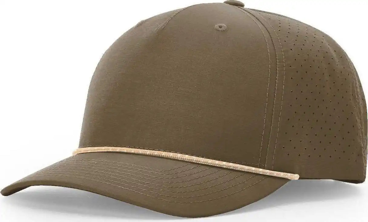 Richardson 355 Laser Perf Performance Rope Caps - Dark Loden Tannin Gray - and / Osfm