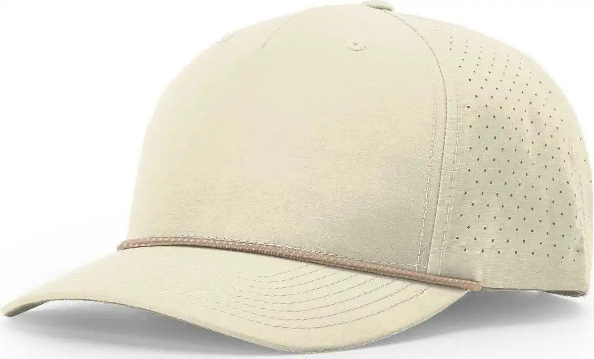 Richardson 355 Laser Perf Performance Rope Caps Oat Milk Elmwood White Ivory Sand / Osfm