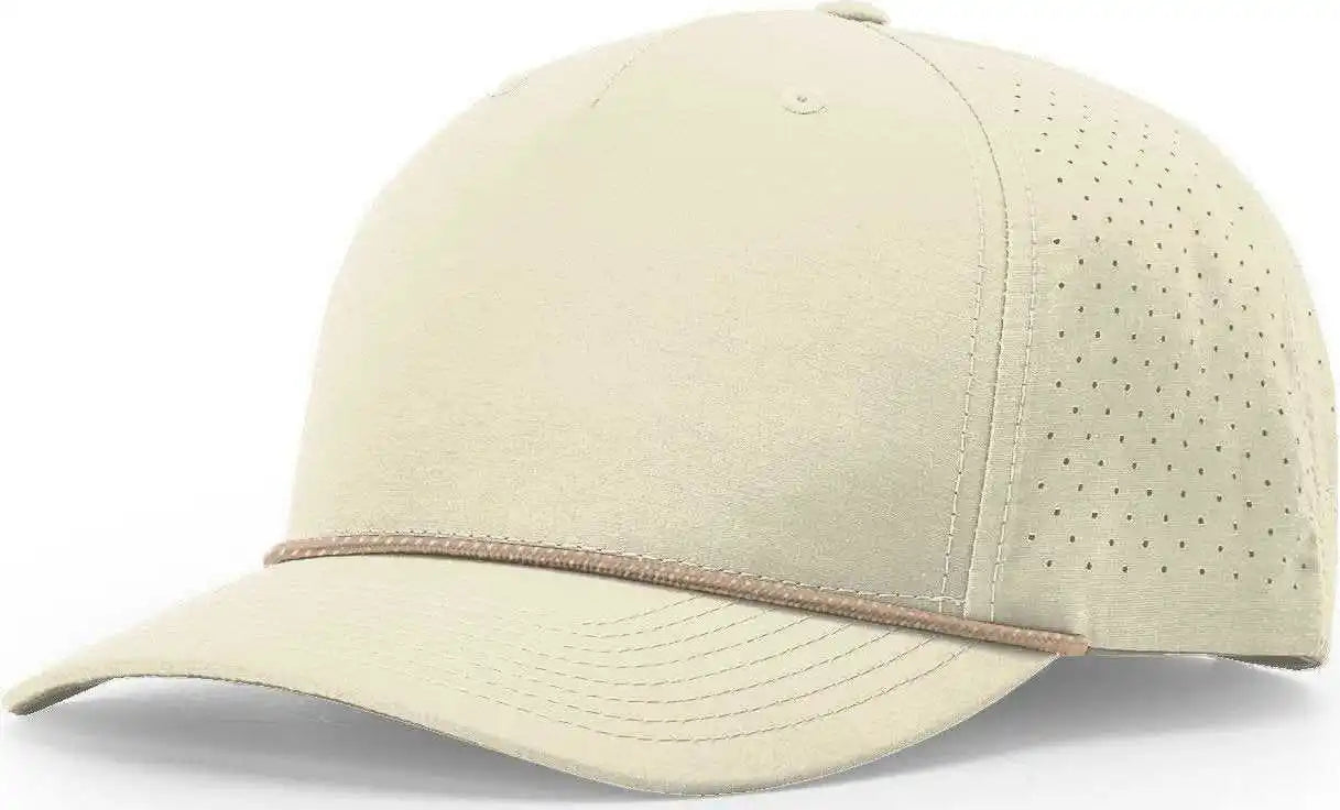 Richardson 355 Laser Perf Performance Rope Caps Oat Milk Elmwood White Ivory Sand / Osfm