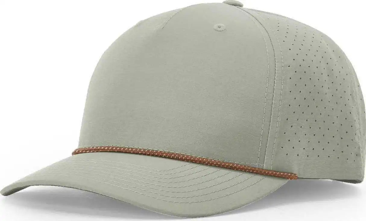 Richardson 355 Laser Perf Performance Rope Caps - Trenchcoat Russet Gray - Olive Gold / Osfm