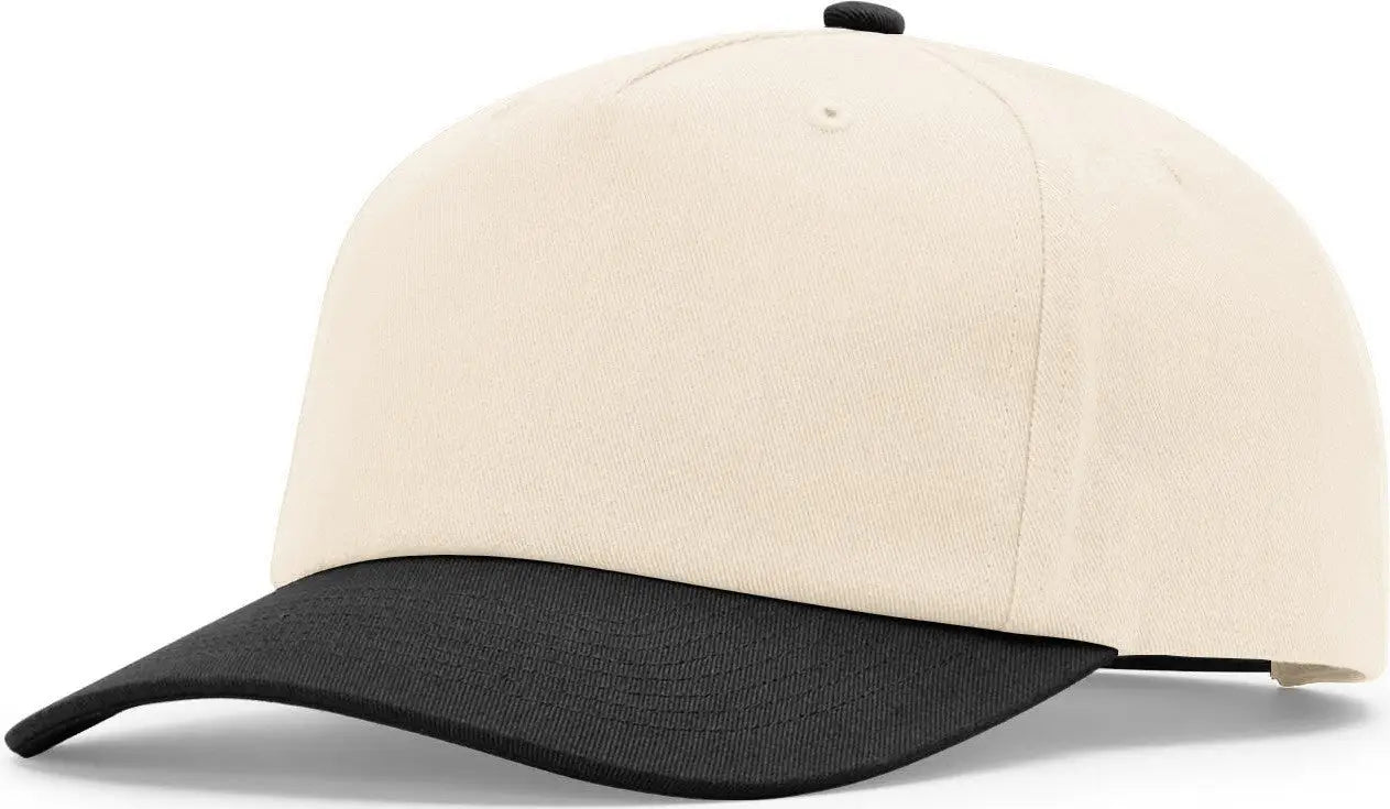 Richardson 356 5 Panel Relaxed Gramps Cap - Cream Black - Osfm