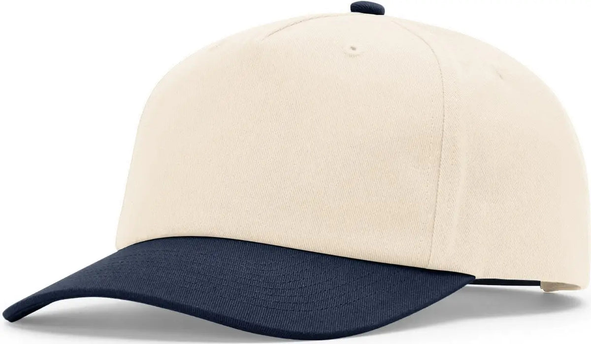 Richardson 356 5 Panel Relaxed Gramps Cap - Cream Navy - Osfm