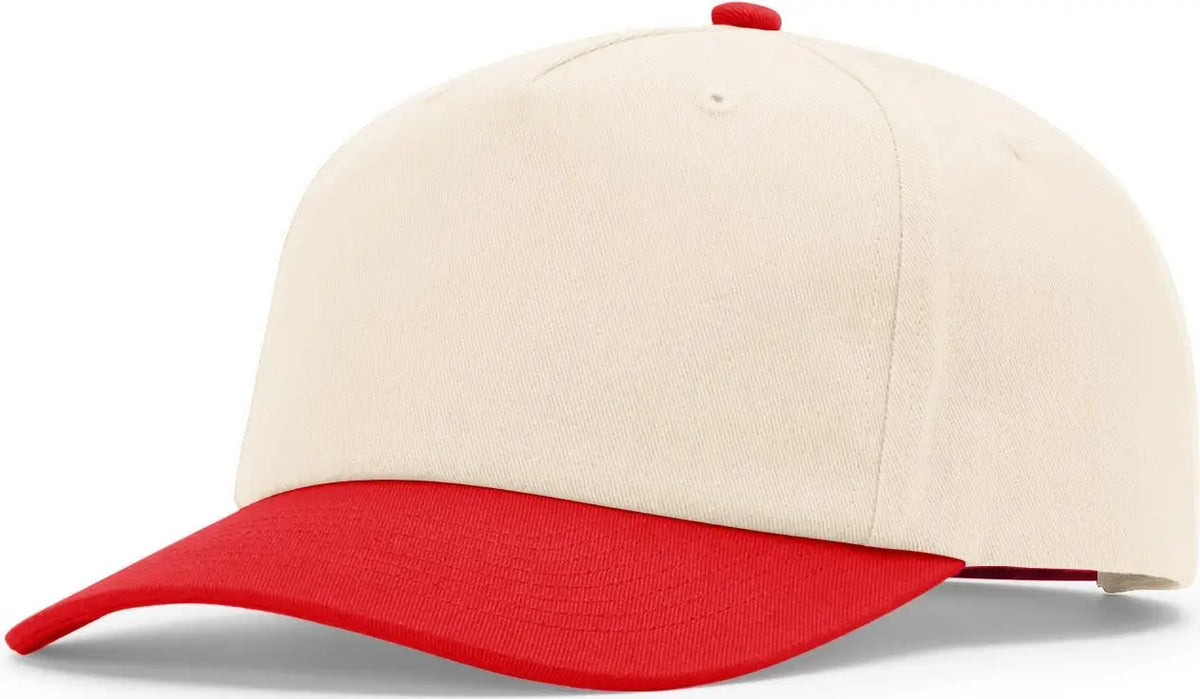 Richardson 356 5 Panel Relaxed Gramps Cap - Cream Red - Osfm
