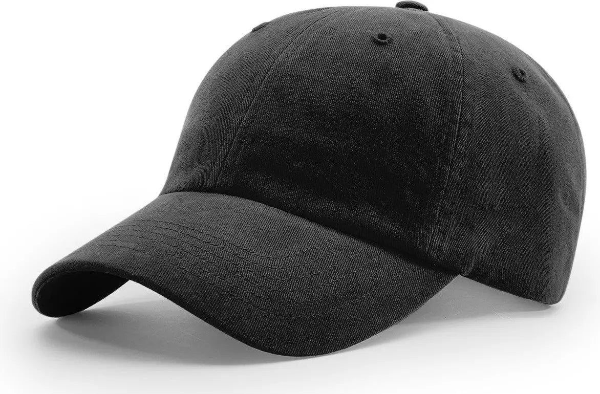 Richardson 380 Garment Dyed and Washed Twill Cap - Black - Osfm