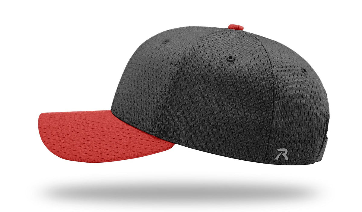 Richardson 414 Pro Mesh Adjustable Caps - Black Red