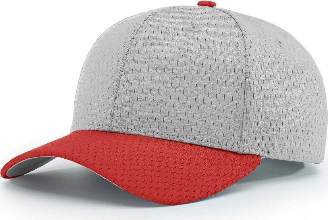 Richardson 414 Pro Mesh Adjustable Caps - Grey Red - Gray / Sm