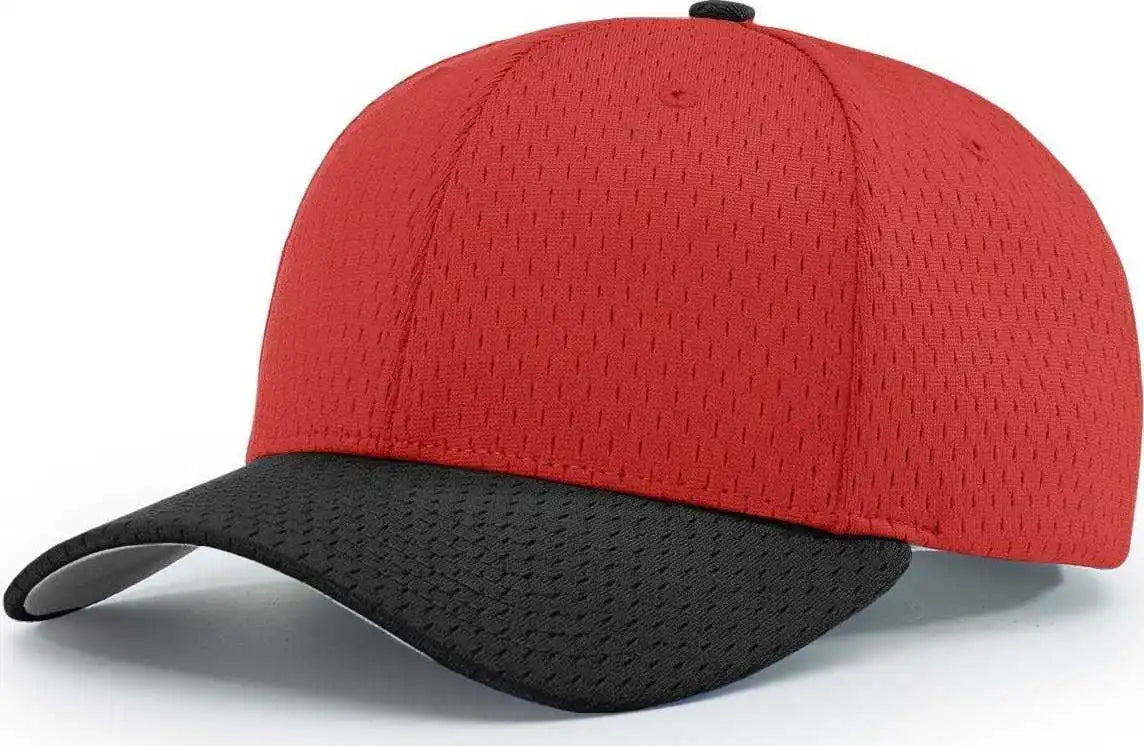 Richardson 414 Pro Mesh Adjustable Caps - Red Black - Sm