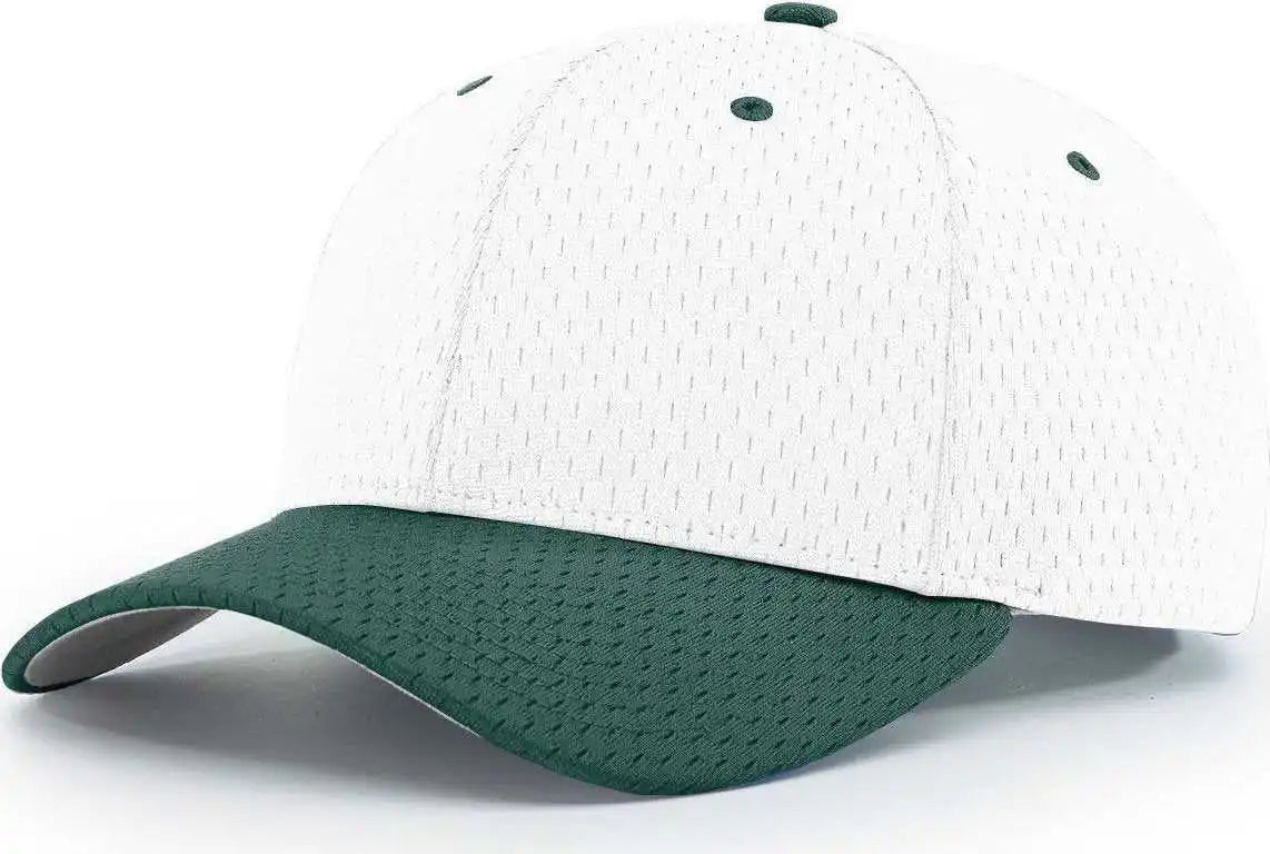 Richardson 414 Pro Mesh Adjustable Caps - White Dark Green - Forest / Sm