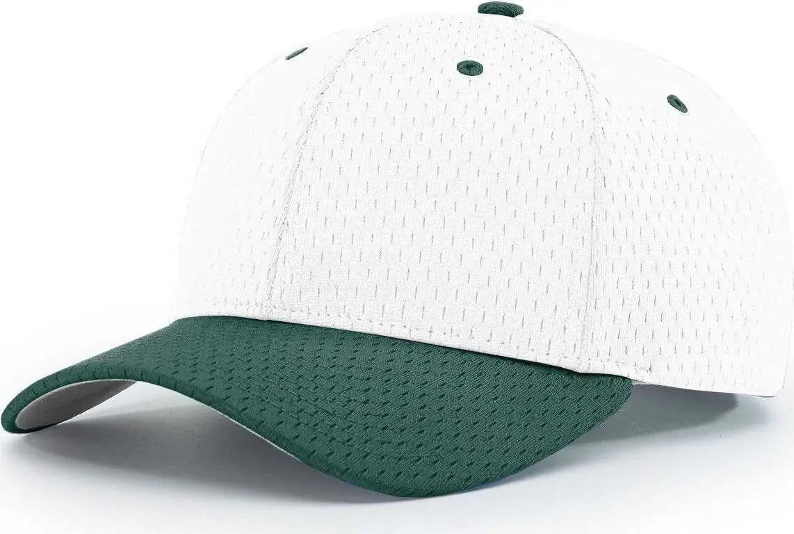 Richardson 414 Pro Mesh Adjustable Caps - White Dark Green - Forest / Sm