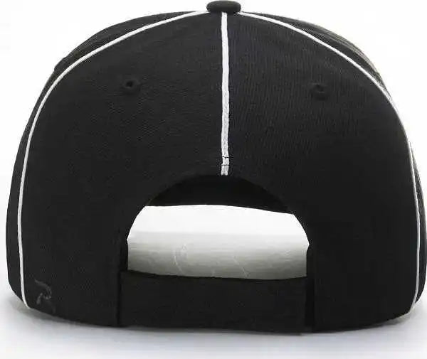 Richardson 420 Referee Surge Strapback Caps - Black White - Osfm