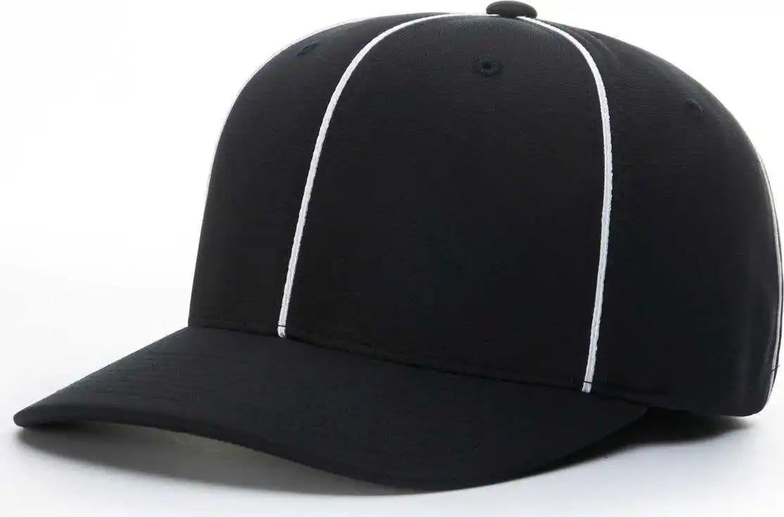 Richardson 485 Referee Pulse r Flex Caps Black White / Sm Md
