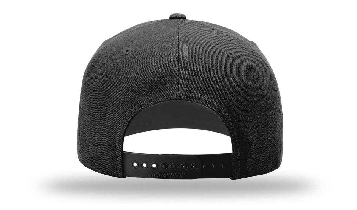 Richardson 510 Acrylic-wool Blend Flatbill Snapback Cap - Black - Osfm