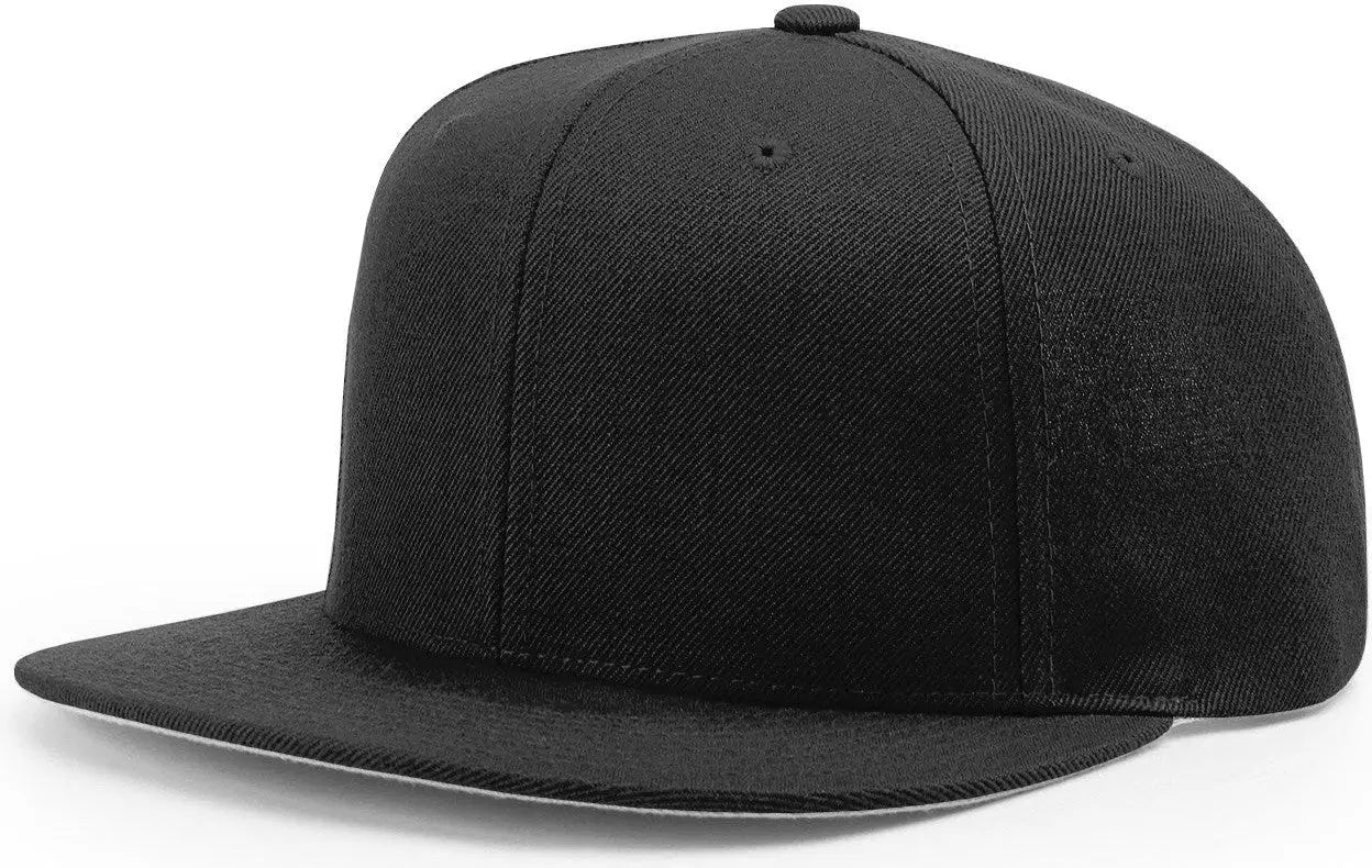 Richardson 510 Acrylic-wool Blend Flatbill Snapback Cap - Black - Osfm